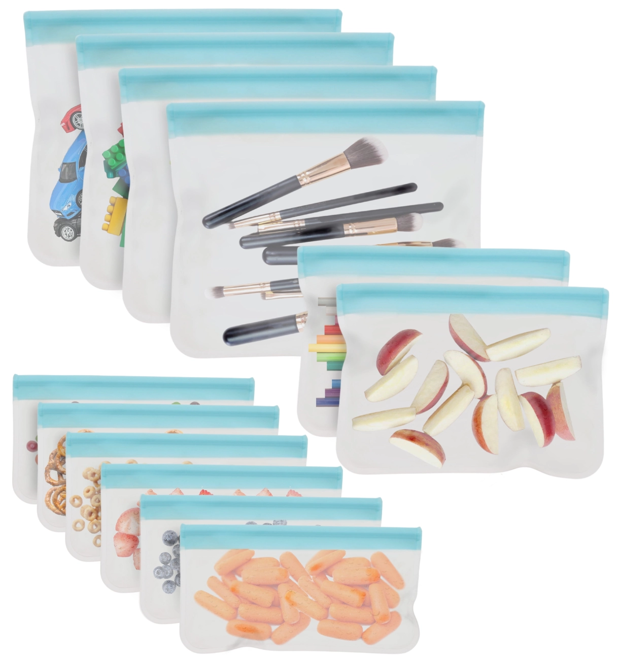 Wiederverwendbare Silikon-Zip-Lebensmittelaufbewahrungsbeutel