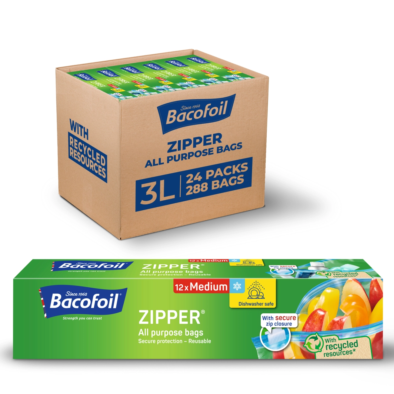 Sealed zipper bags in supermarkets use