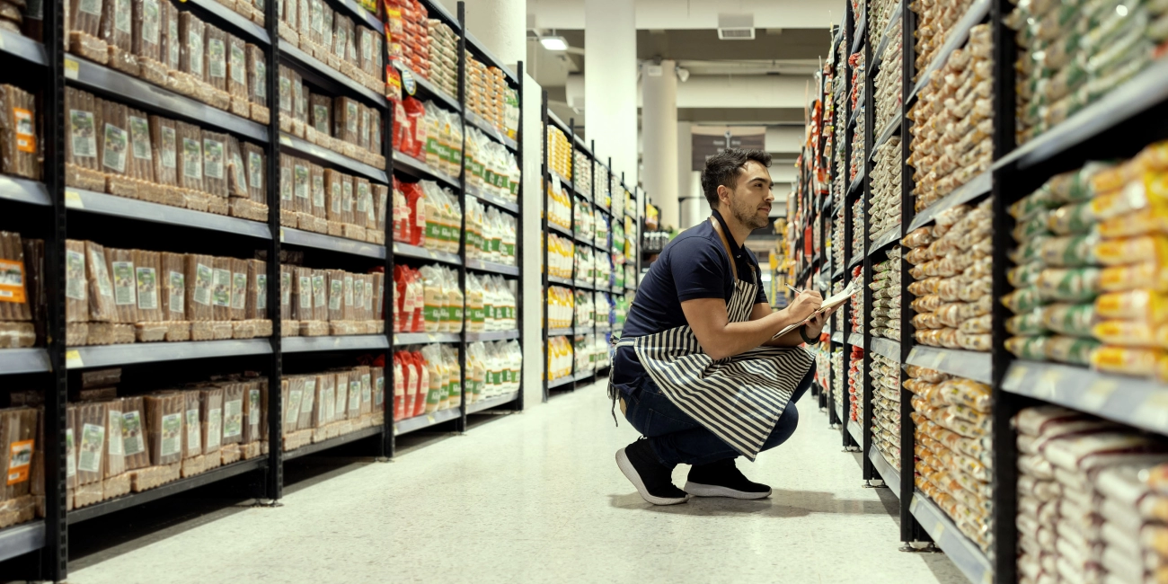 Efficiëntie van het onderhoud van supermarktgangpaden